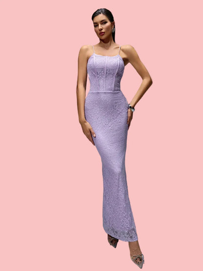 NEXT DAY DELIVERY OSAKA Lace Corset Maxi Bodycon Dress