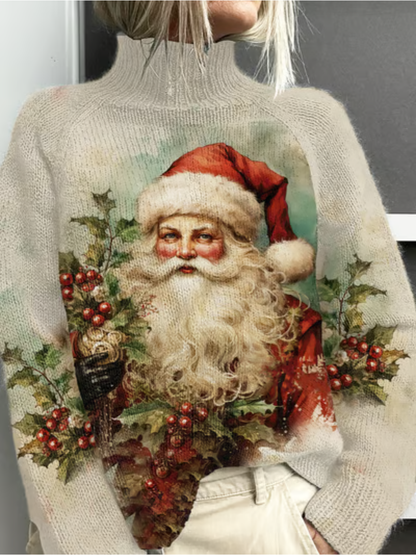 Goldie™ | Christmas Sweater with Vintage Santa