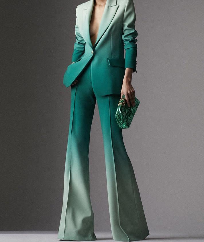 SABINE Bicolor Bodycon Suit GREEN