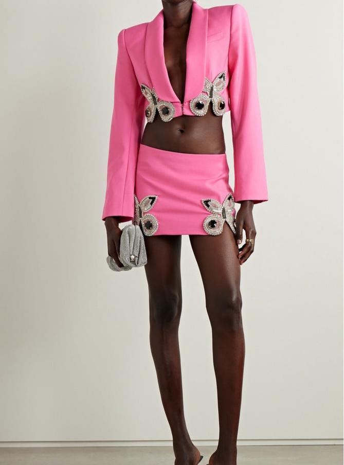 MARCIA Aplique Bodycon Suit PINK