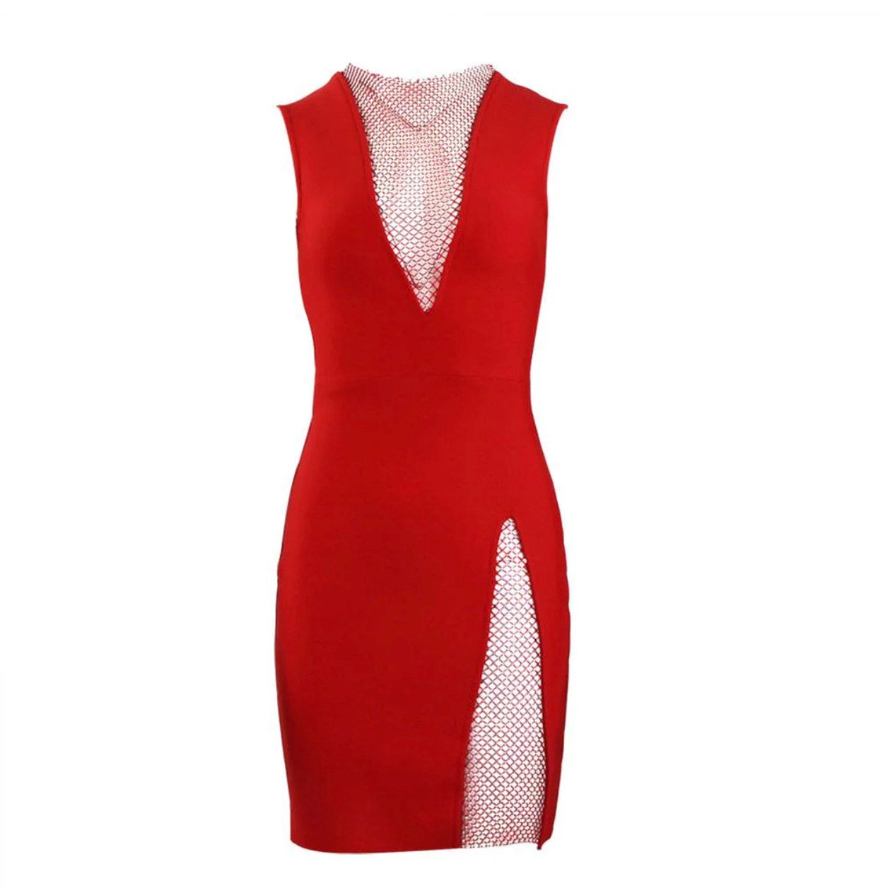 NEXT DAY DELIVERY ESMA Round Neck Sleeveless Rhinstone Mini Bandage Dress