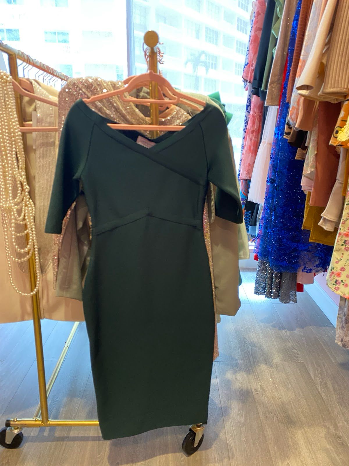 NEXT DAY DELIVERY V NECK BANDAGE DRESS