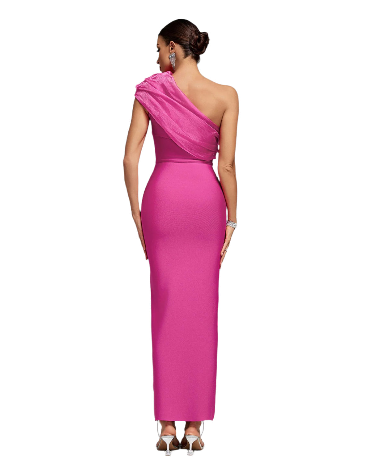 MIRAY One Shoulder Crystal-Embellished Bandage Dress