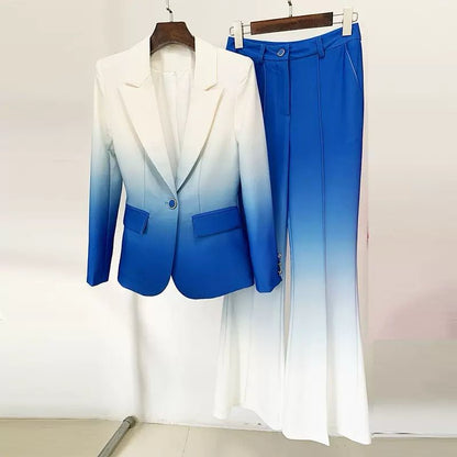 SABINE Bicolor Bodycon Suit BLUE