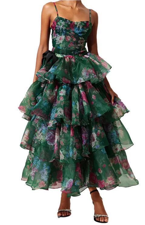 NEXT DAY DELIVERY RUTH Mini Dress with Ruffle Skirt Maxi Dress