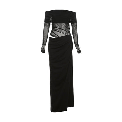 ANTONIA Mesh Cut Out Bodycon Dress BLACK