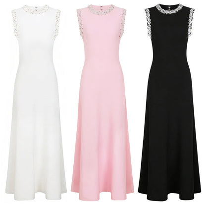 ANGE Knit Embellished Sleeveless Formal Dress