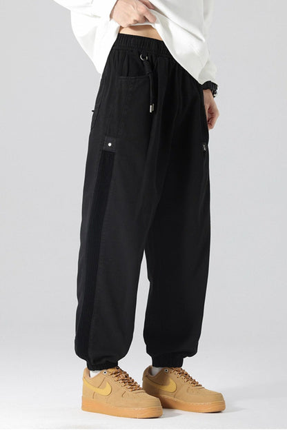 Men's Drawstring Cargo Joggers with Pockets