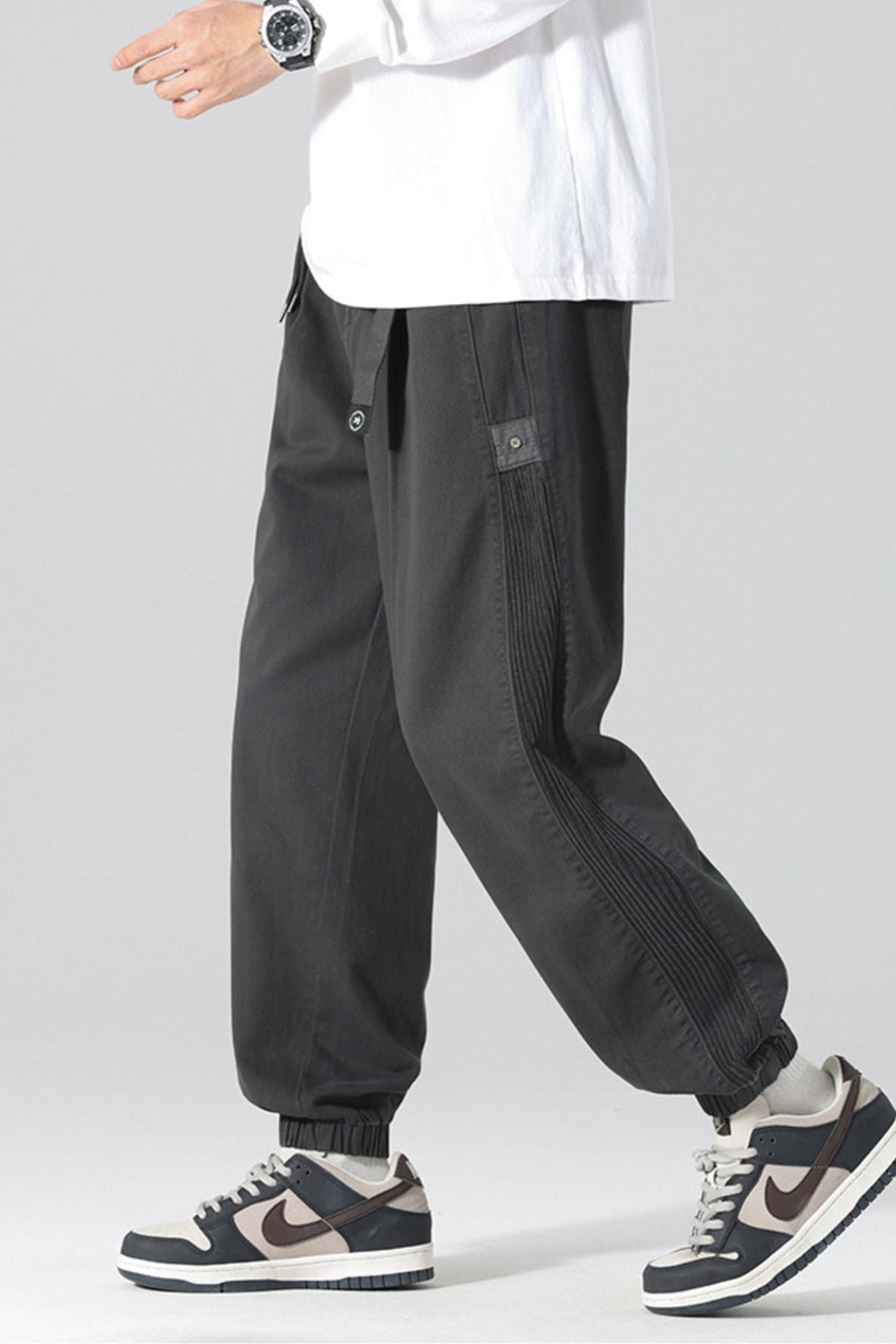 Men's Drawstring Cargo Joggers with Pockets