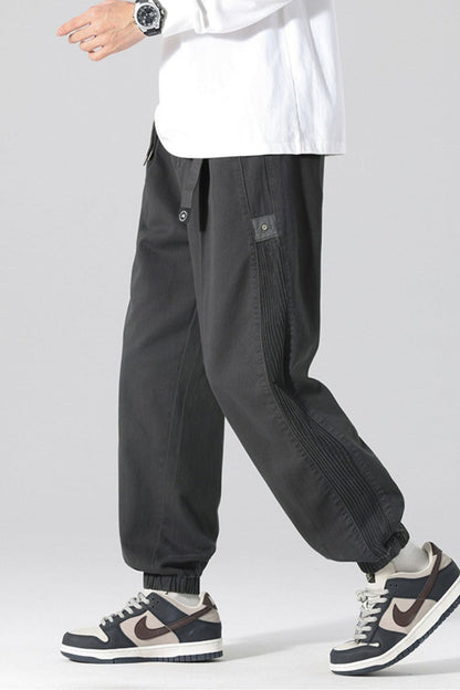 Men's Drawstring Cargo Joggers with Pockets