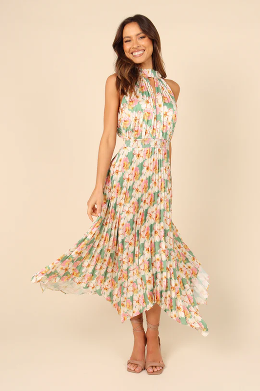 Dominique Midi Dress Sage Floral