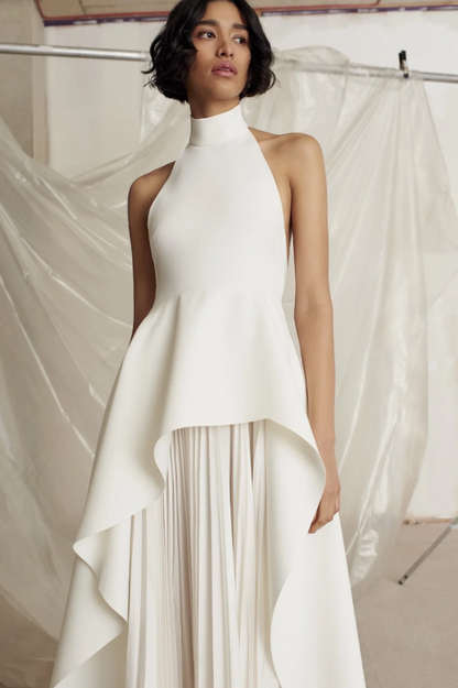 Victoria Layered Halter Gown Set