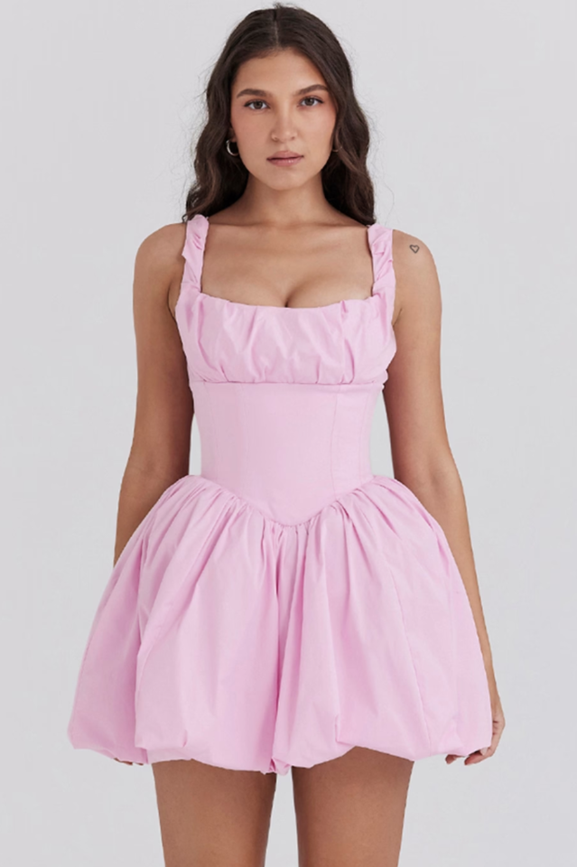Le Puff Cotton Tulle Mini Dress Pink