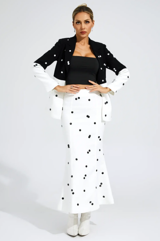 Theobald Polka Dot Sequins Blazer Set
