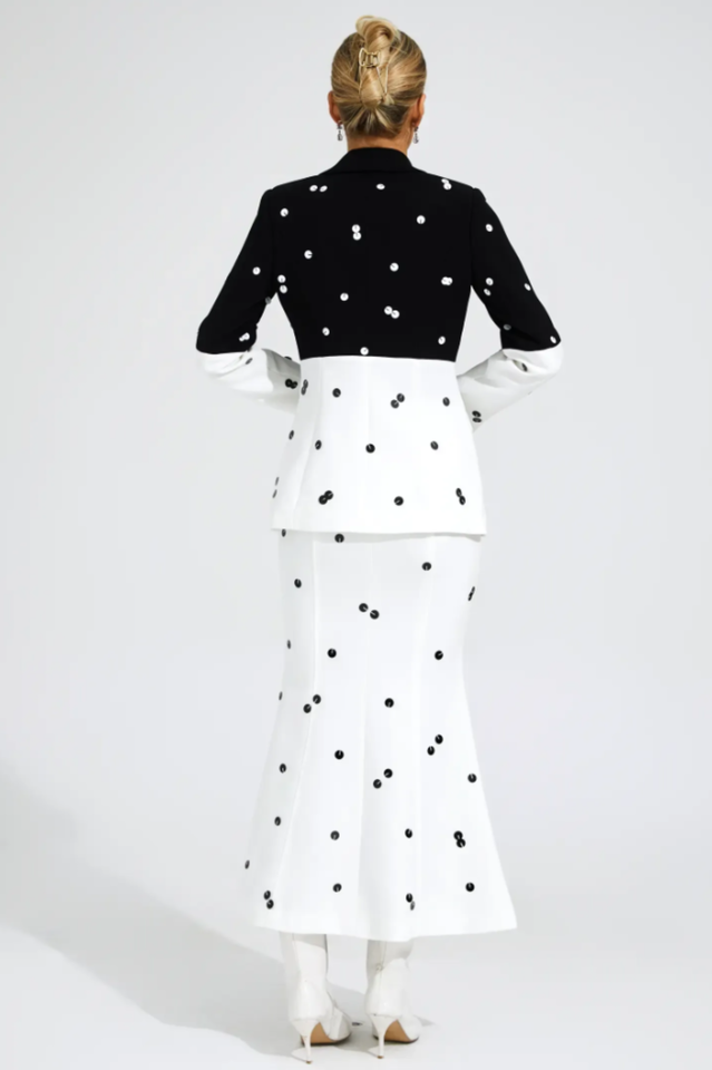Theobald Polka Dot Sequins Blazer Set