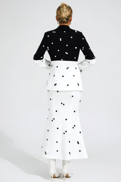 Theobald Polka Dot Sequins Blazer Set