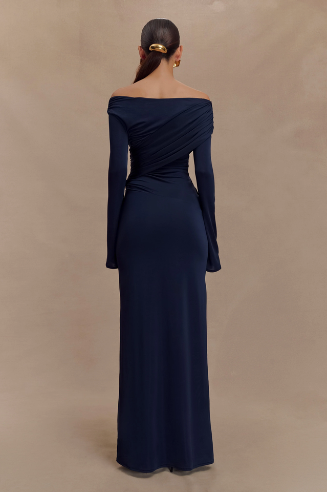 Therese Off Shoulder Ruched Maxi Dress