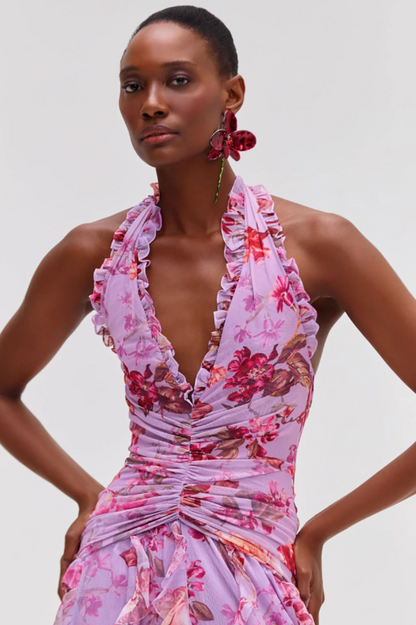 Paloma Ruffled Halter Maxi Dress
