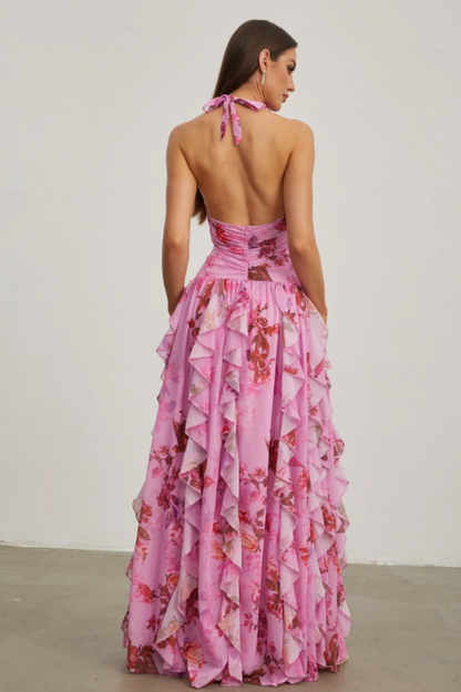 Paloma Ruffled Halter Maxi Dress