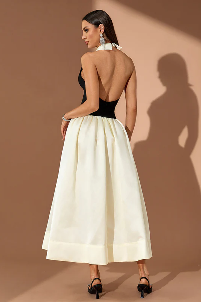 Spiral Lapel leeveless Maxi Dress