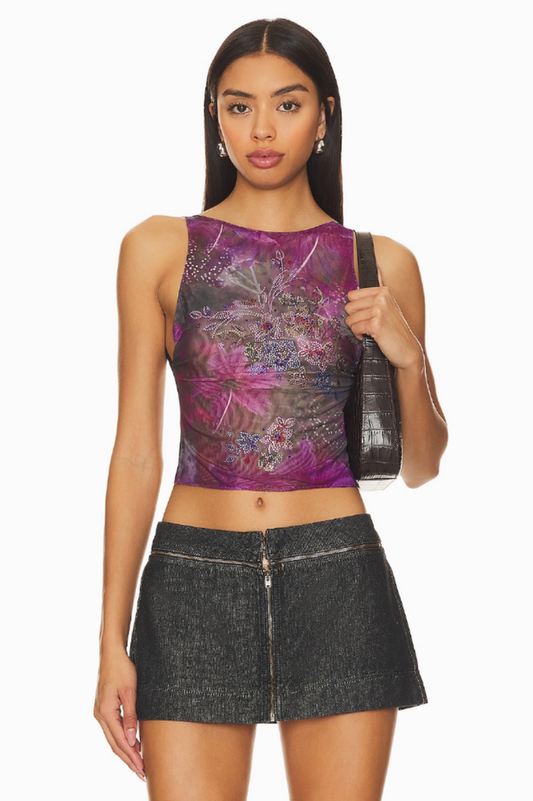 Hotfix Backless Mesh Top