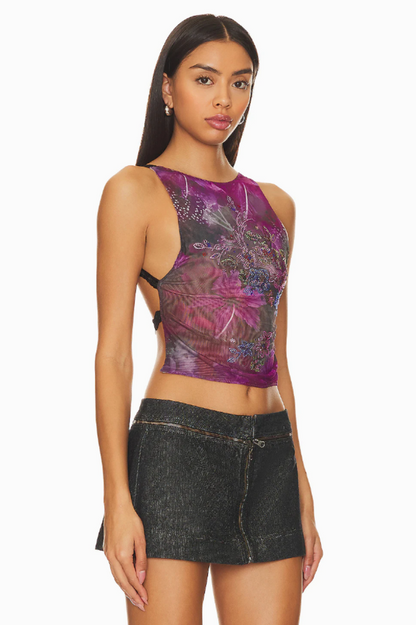 Hotfix Backless Mesh Top