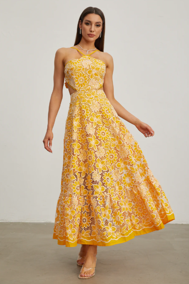 Michaelia Cut Out Halter Dress