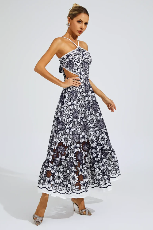 Michaelia Cut Out Halter Dress