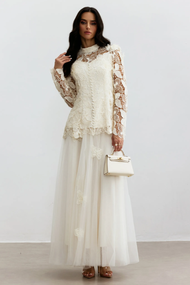 Elizabeth Butterfly Embroidered Lace Set