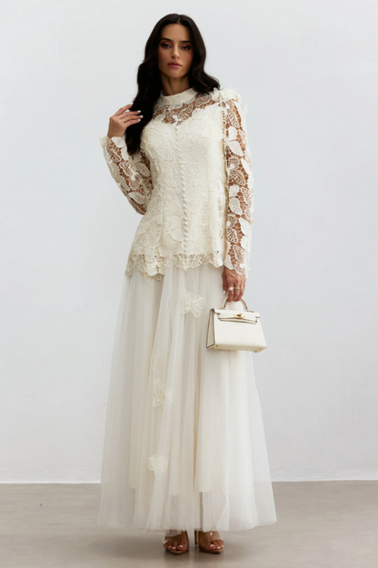 Elizabeth Butterfly Embroidered Lace Set