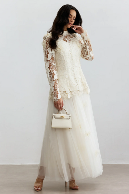 Elizabeth Butterfly Embroidered Lace Set