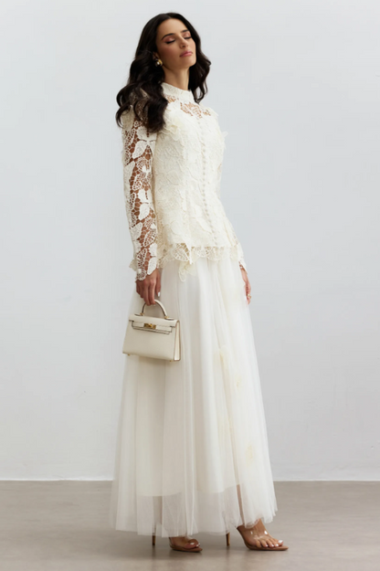 Elizabeth Butterfly Embroidered Lace Set