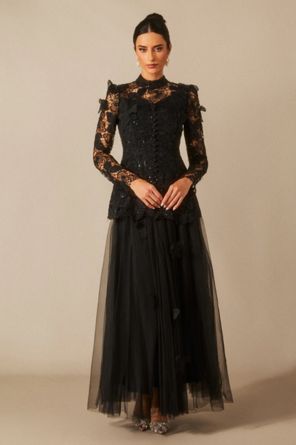 Elizabeth Butterfly Embroidered Lace Set