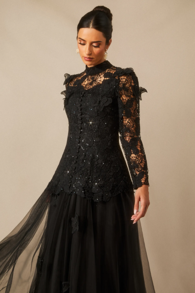 Elizabeth Butterfly Embroidered Lace Set