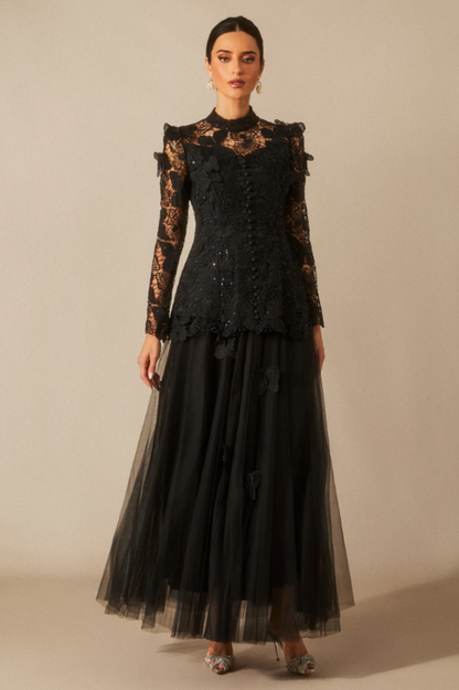 Elizabeth Butterfly Embroidered Lace Set