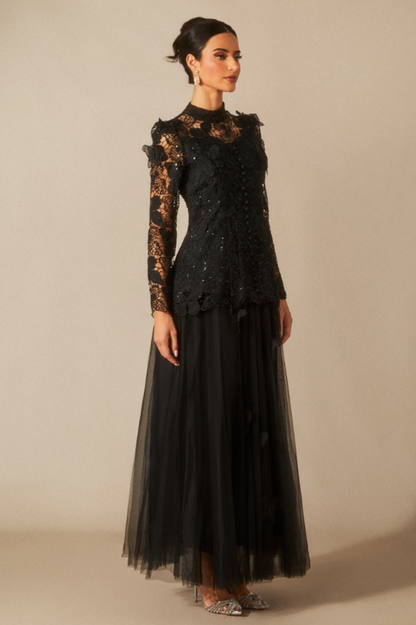 Elizabeth Butterfly Embroidered Lace Set