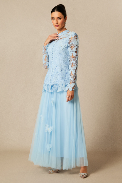 Elizabeth Butterfly Embroidered Lace Set