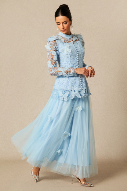 Elizabeth Butterfly Embroidered Lace Set