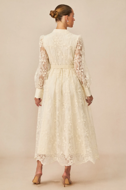 Madeline Lace Embroidered Midi Dress