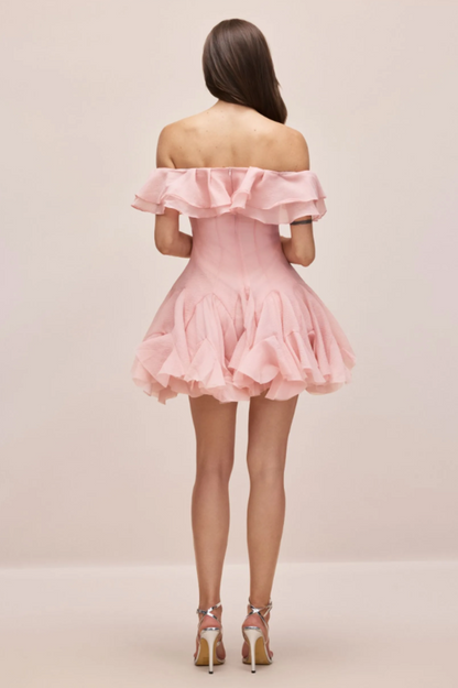 Vita Off Shoulder Ruffle Mini Dress