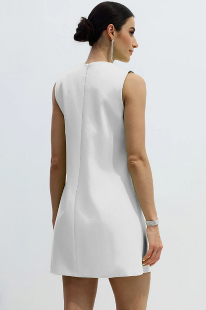 Vera Floral Applique Sleeveless Mini Dress