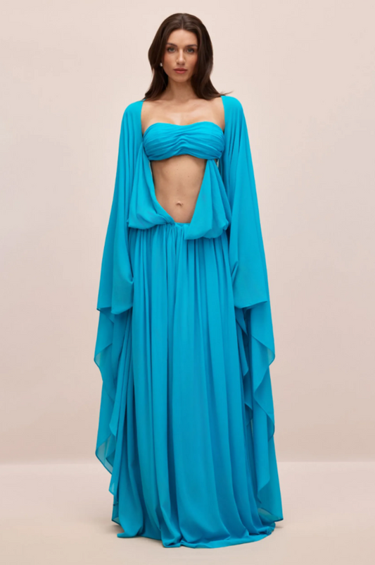 Eugenia Asymmetric Draped Maxi Dress