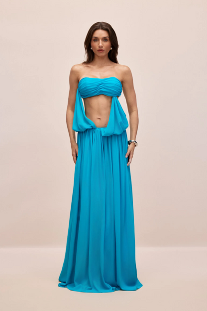 Eugenia Asymmetric Draped Maxi Dress