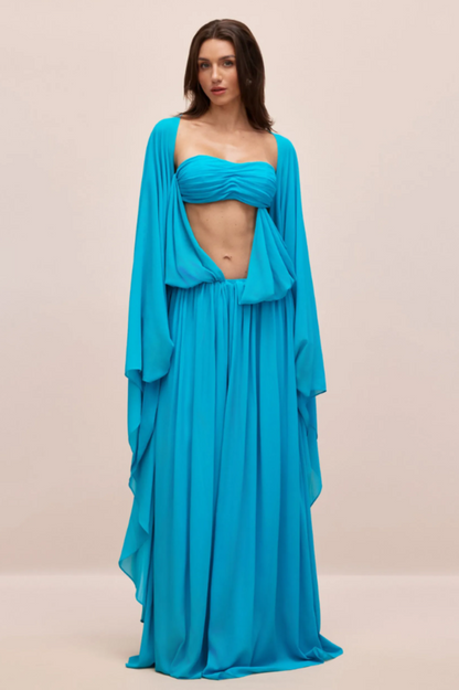 Eugenia Asymmetric Draped Maxi Dress