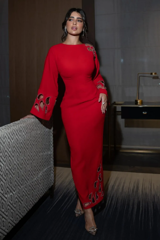 Sharon Long Sleeve Hollow Maxi Dress