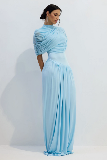 Catherine Asymmetrical Pleated Maxi Dress
