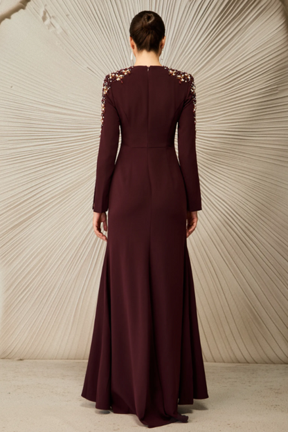 Abigail Embellished V-Neck Maxi Dress