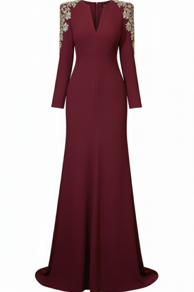 Abigail Embellished V-Neck Maxi Dress