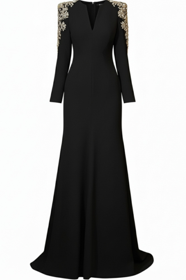 Abigail Embellished V-Neck Maxi Dress