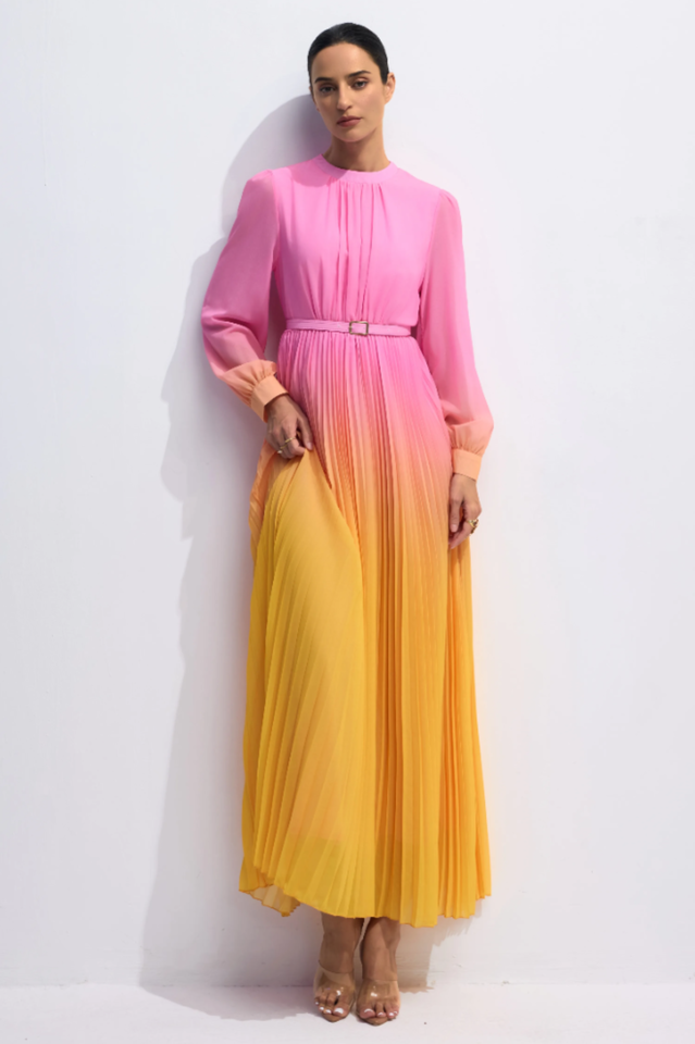 Sandra Long Sleeve Gradient Maxi Dress